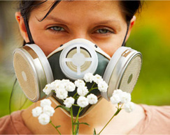 تنفس با ماسک به خاطر آلرژی استنشاقی